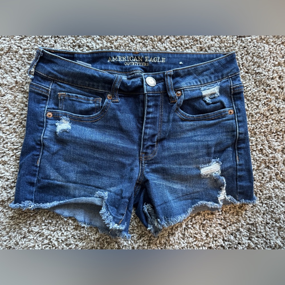 American Eagle Outfitters Blue Cut-Off Jean Shorts